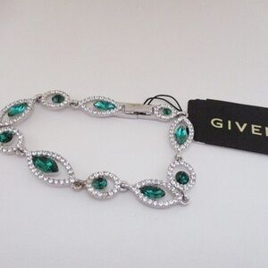 GIVENCHY - Green Glass Stone  Flex Bracelet